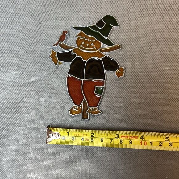 Lot 4 Suncatchers Vintage Halloween/Christmas Metal Stained Glass Retro - Picture 6 of 10